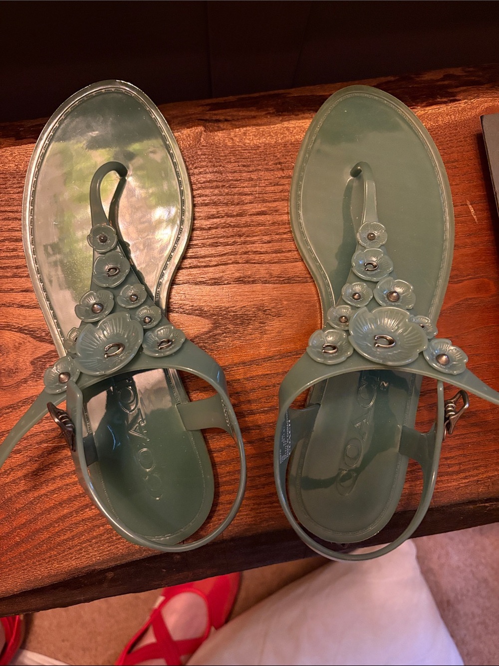 Coach Tea Rose jelly sandals